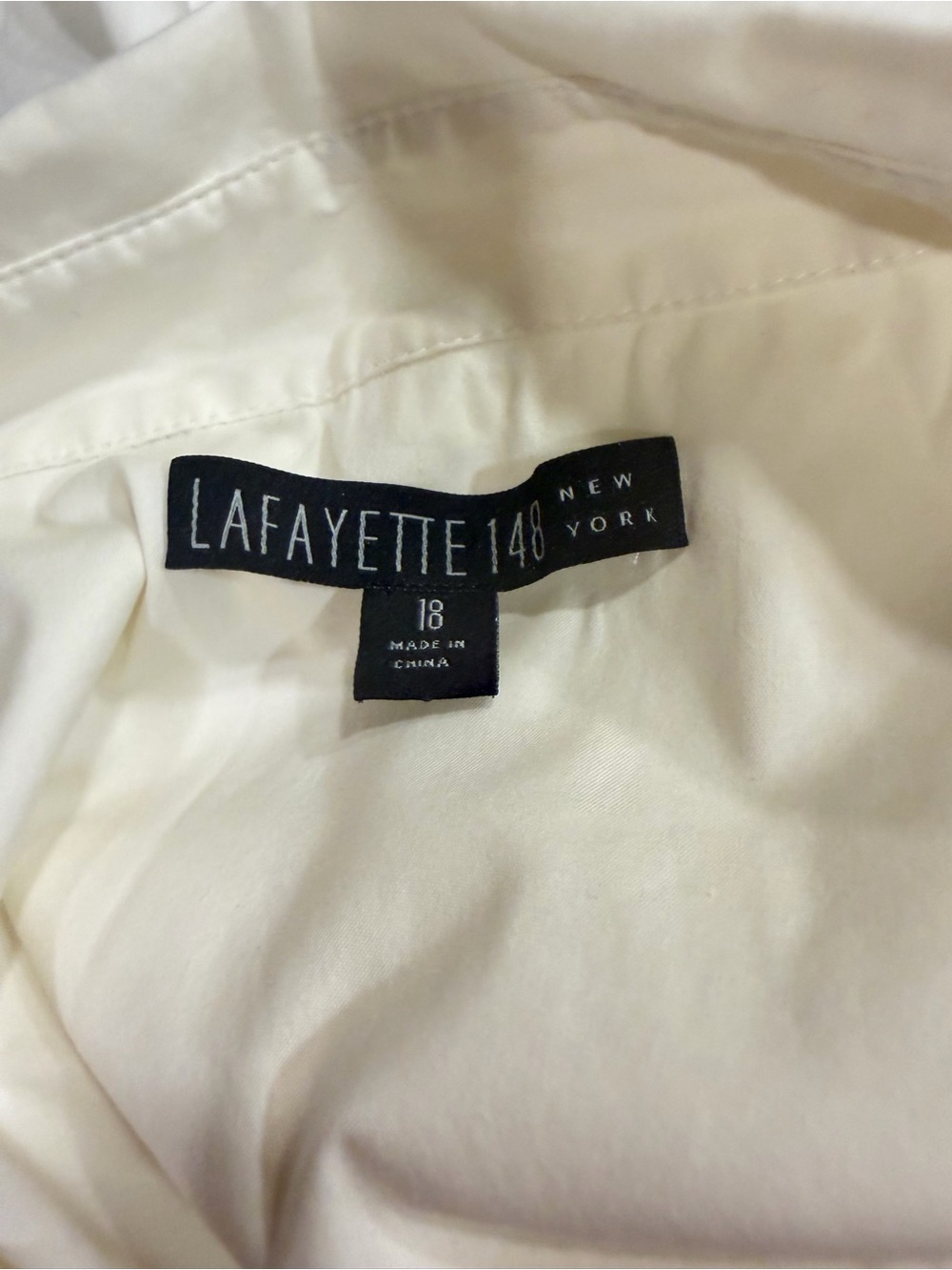 Lafayette 148 New York Women's Off-White Long Sleeve Button-Up Shirt Dress - Picture 4 of 6